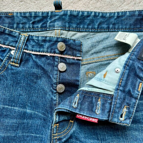 Made-in-Italy DSQUARED2 Selvedge Denim LOGO Jean SHORTS Size 48 EUR | 32 US - Picture 10 of 15